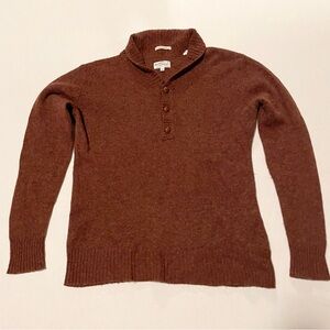 Vintage Gant Rugger The Shawler 100% Shetland Wool Sweater Brown Medium